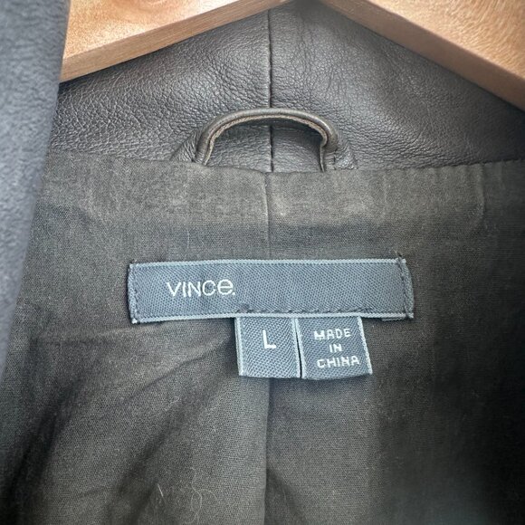 Vince 100% Leather Jacket (Size L Shows Wear) - Picture 8 of 15